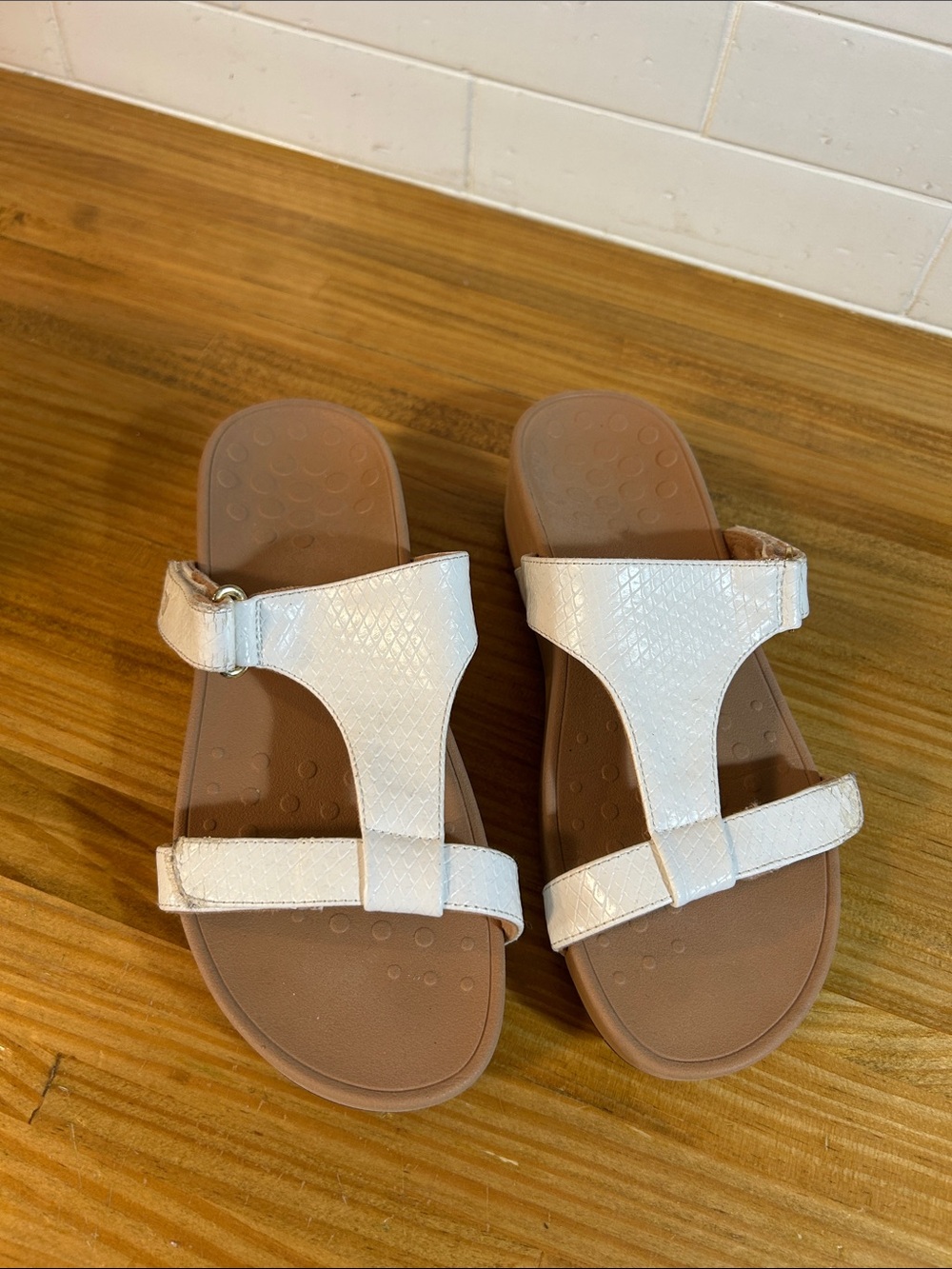 Vionic Pacific Ellie Platform Slide Sandals White Women’s Size 9